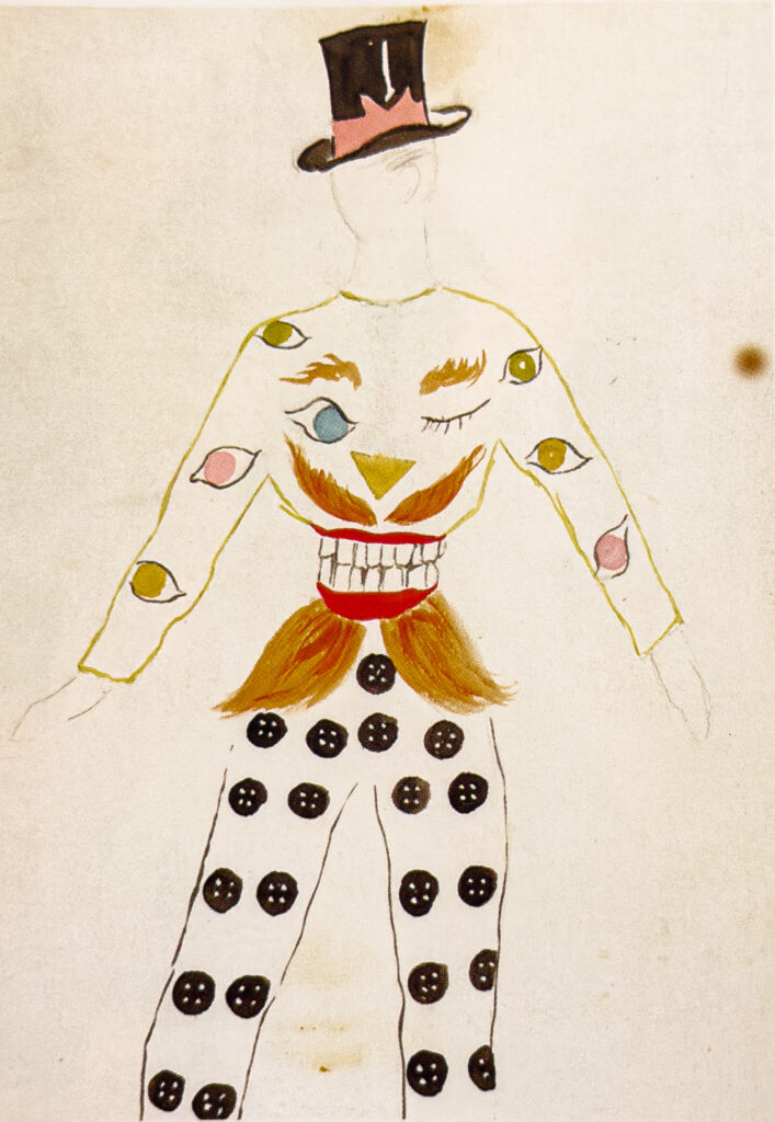 Simeon Braguin surreal fashion watercolor, 1930s.