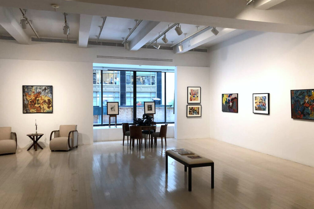 Installation views of Leonard Edmondson: A Collection of Works from the Fifties, Findlay Galleries, New York, September 12–November 12, 2020.