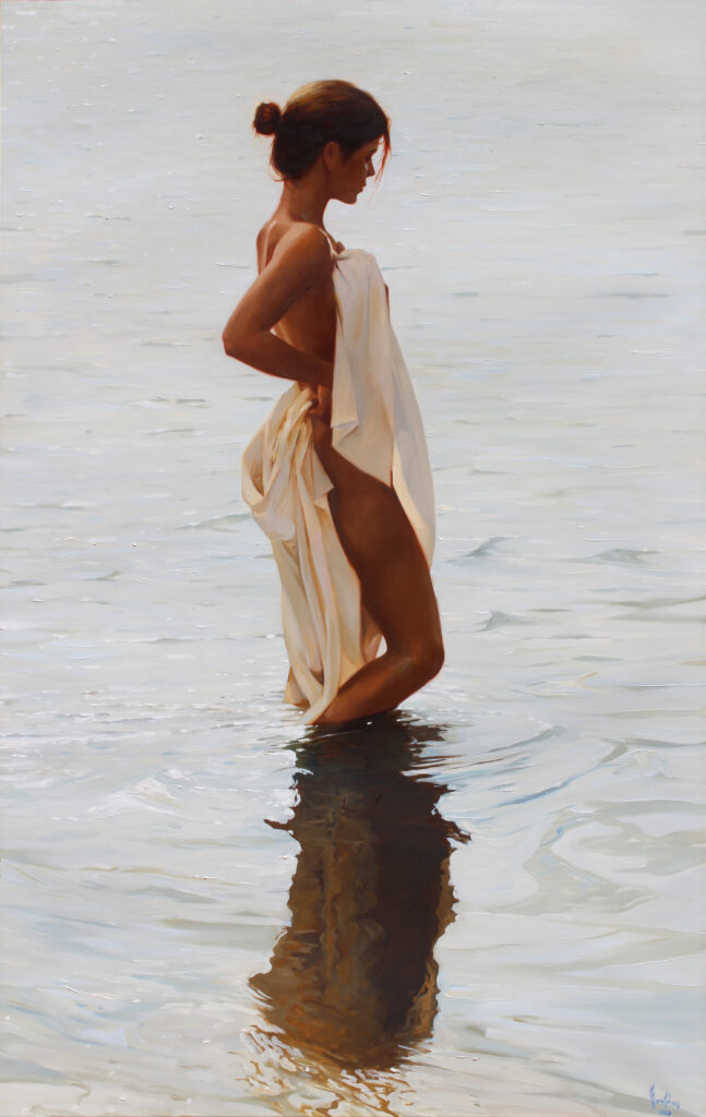 lluis ribas ninfa de la calma oil on canvas painting findlay galleries