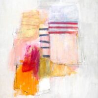 Janet Mait Painting for sale orange pink abstract