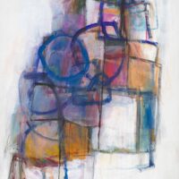 Janet Mait Painting for sale purple structure abstract