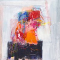 Janet Mait Painting for sale red blue abstract