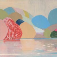 Belynda Henry Painting vivid pink and red