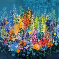 simonsen painting blue calm botanical abstract