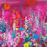 simonsen painting pink bright botanical abstract
