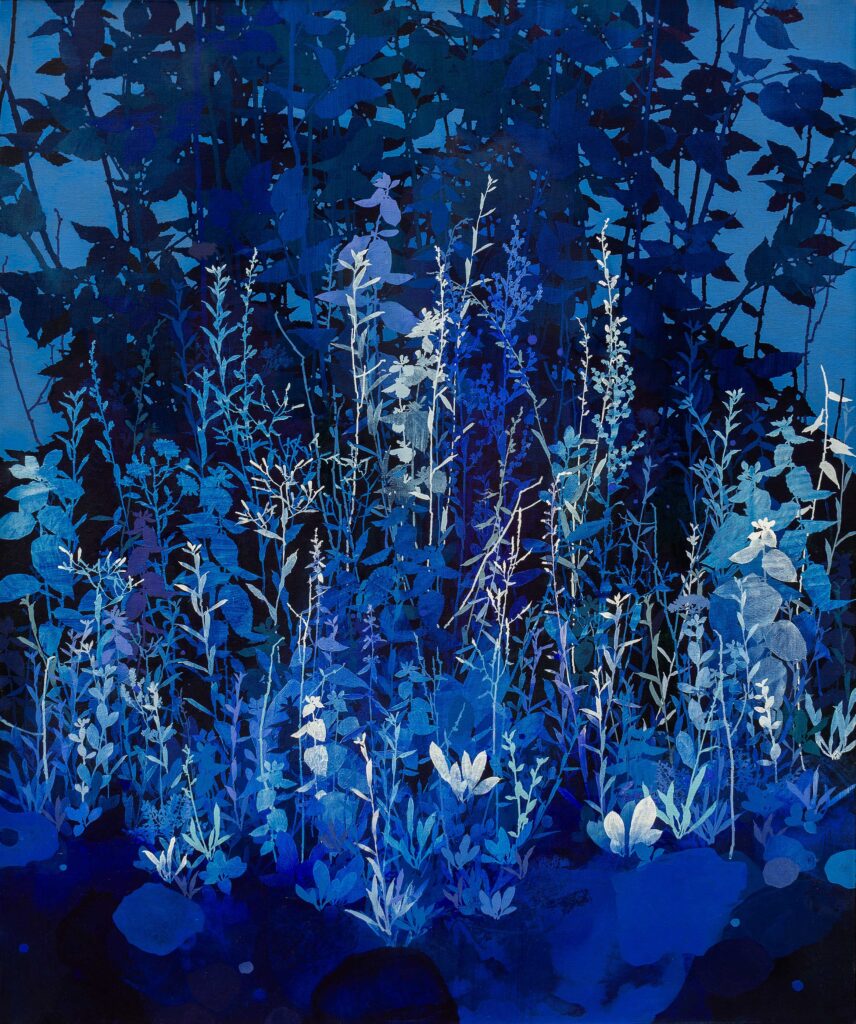 simonsen painting blue botanical abstract