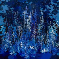 simonsen painting blue botanical abstract